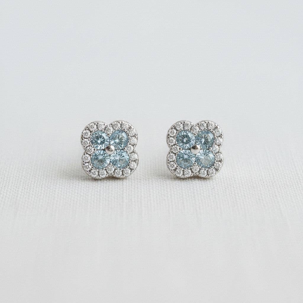 Floral Gemstone Drop Earrings