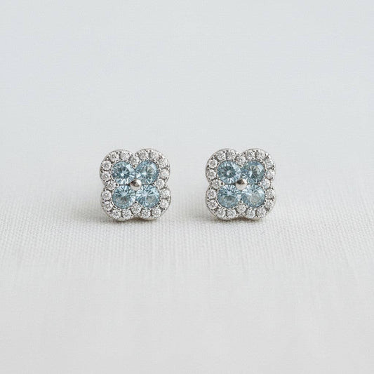 Floral Gemstone Drop Earrings