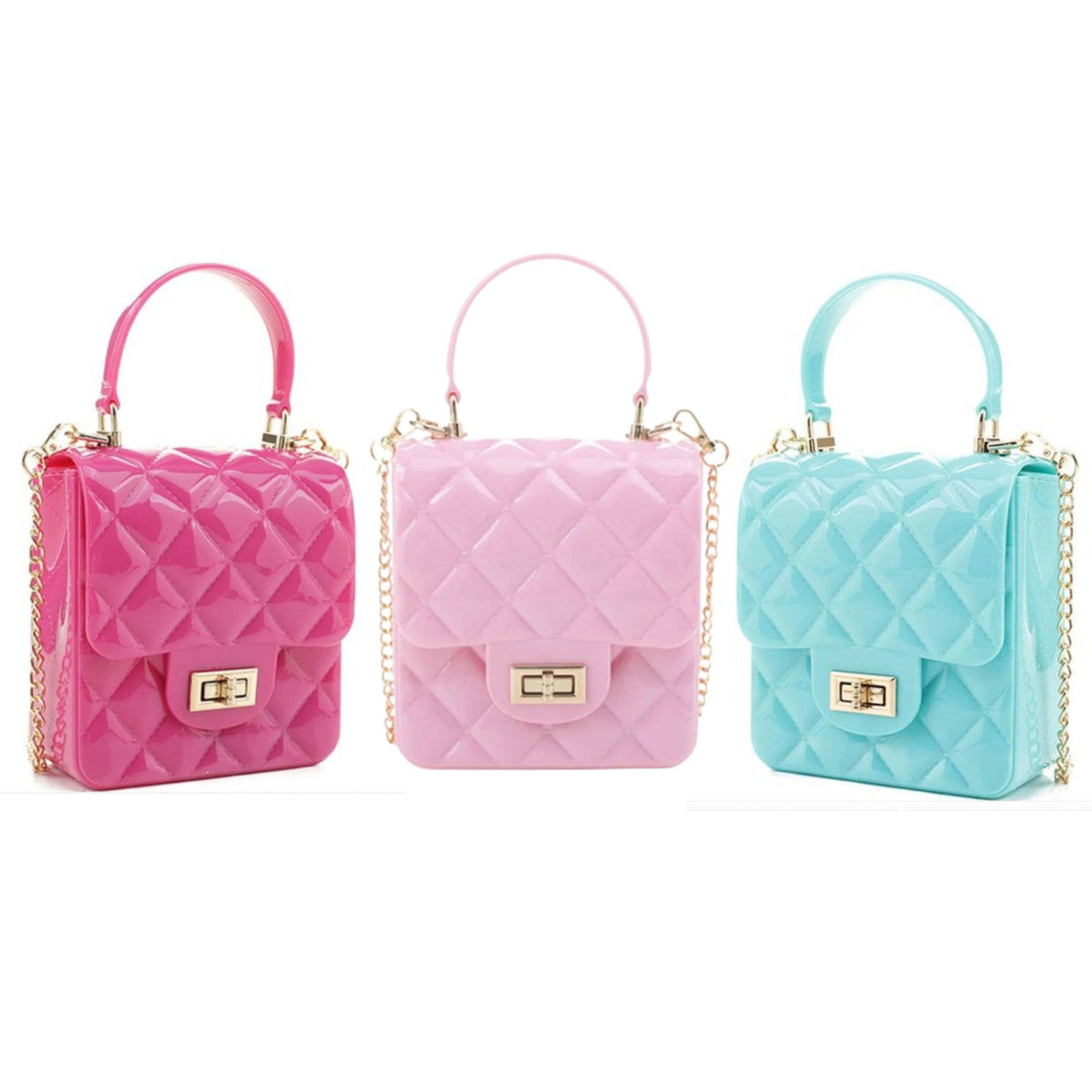 Mini Quilted Jelly Purse Crossbody Gold Chain Bag Handbag