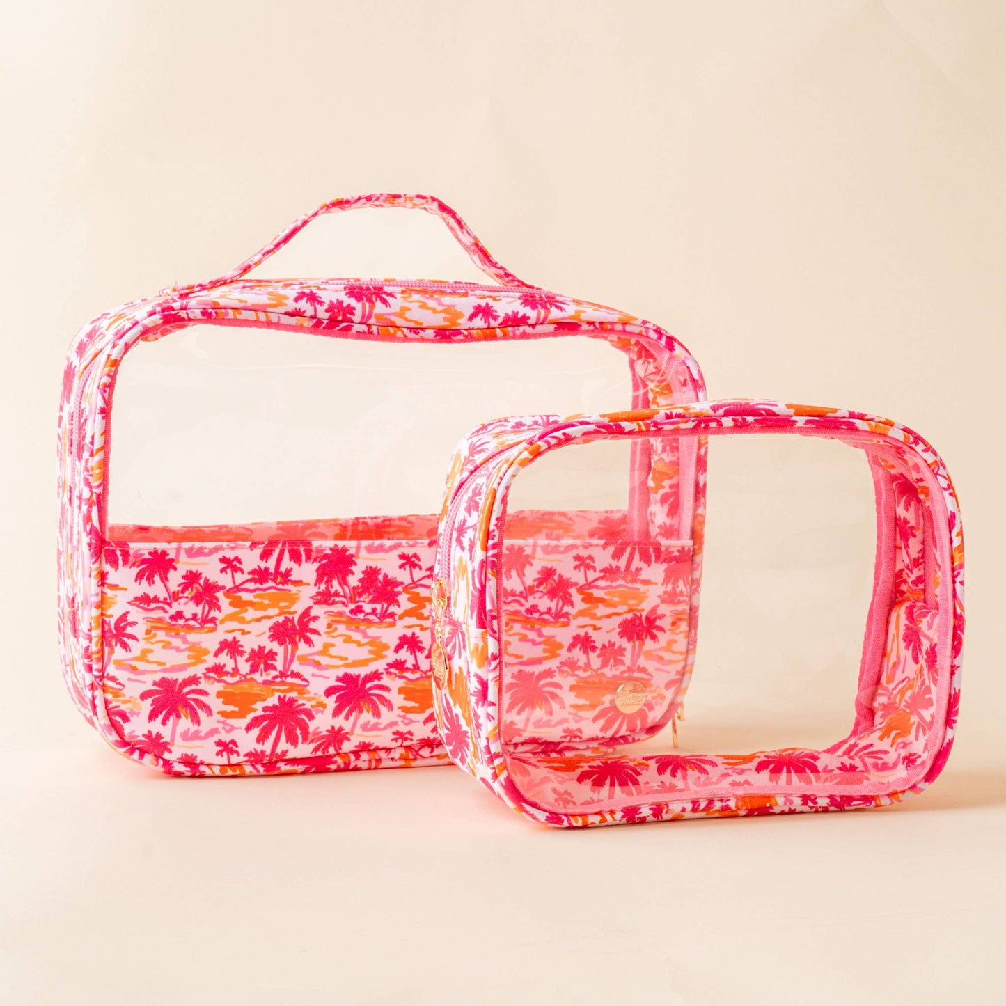 Clearly Chic Cosmetic Bag Set-Paradise Palms