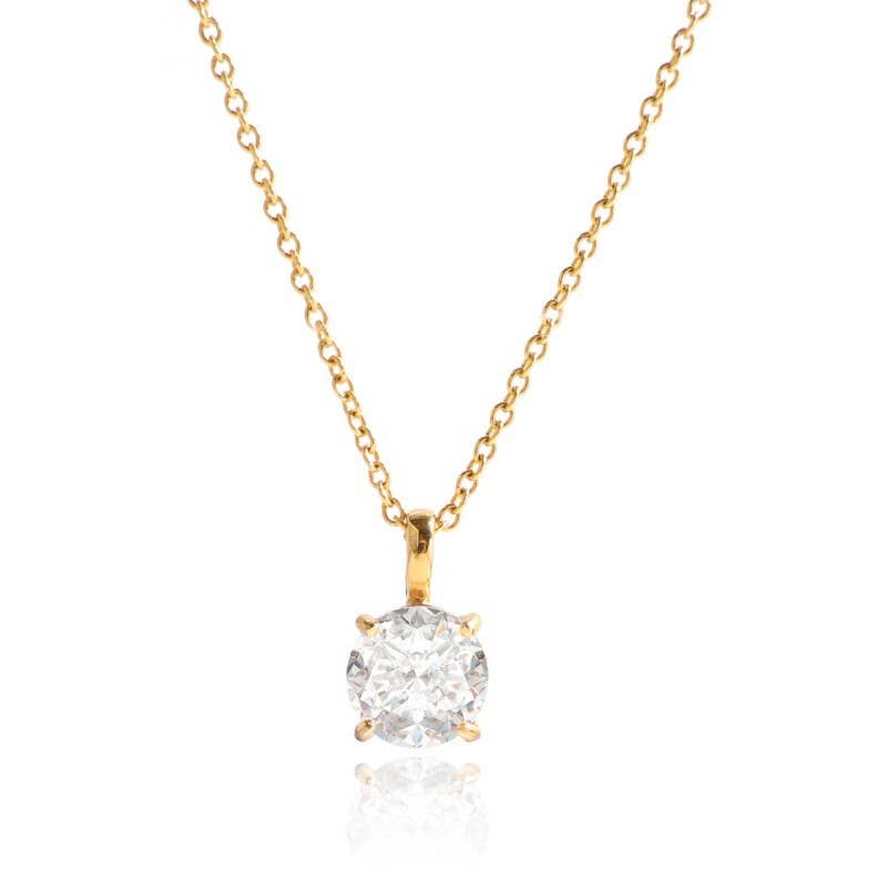 18k Stainless Steel Tarnish Free Square Necklace | Round