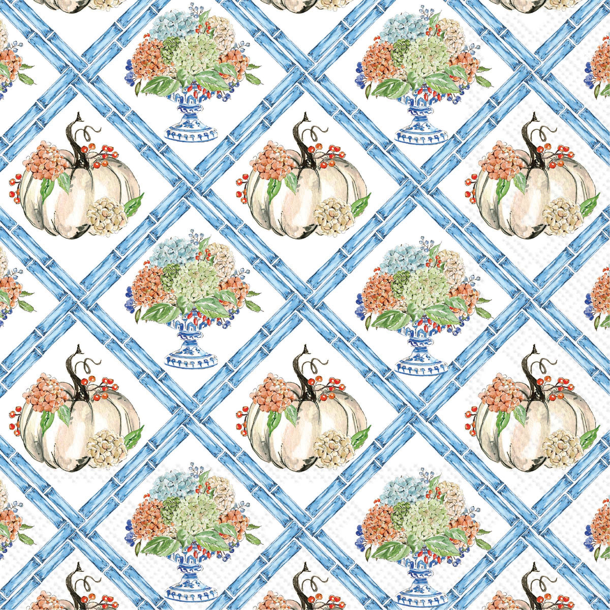 Fall Hydrangea Trellis Cocktail Napkins Rosanne Beck