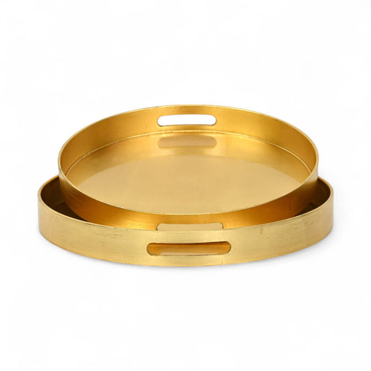 Round Gold Plastic Tray