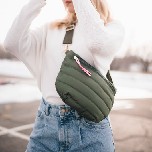 Jolie Puffer Belt Bag: Olive