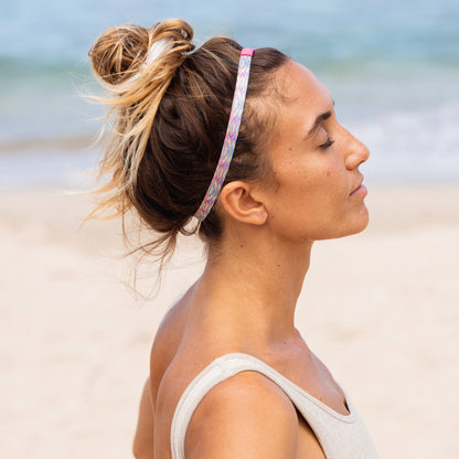 No Slip Elastic Thin Sports Headbands for Girls  Space Tie Dye