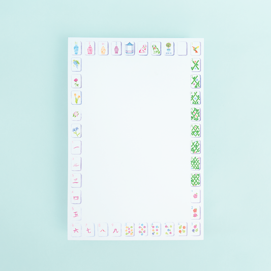 Sunset Mahjong Tiles Border Notepad