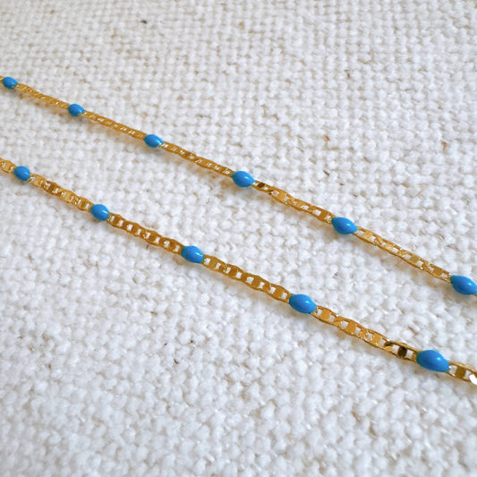 Non Tarnish Color Pop Chain: Blue