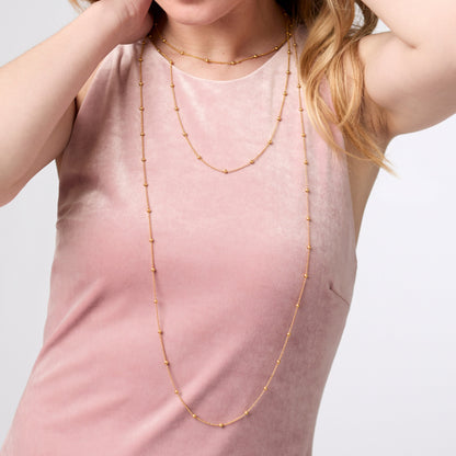 Solara Delicate Station Necklace - 18.5 in in Gold
