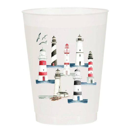Lighthouses Light House Frosted Cups - Summer