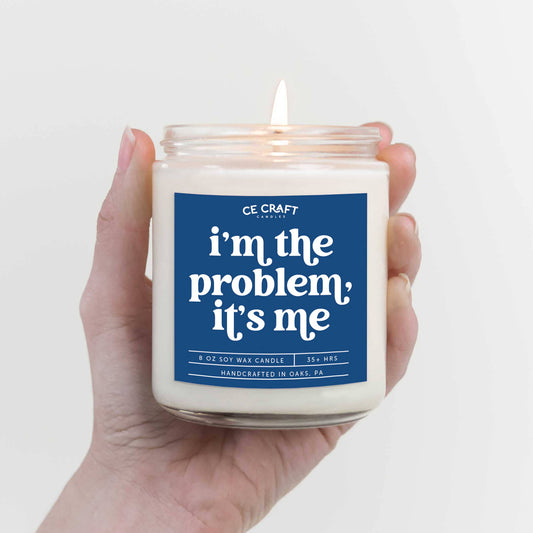 I'm The Problem, It's Me Scented Candle: Apple + Mahogany / Standard