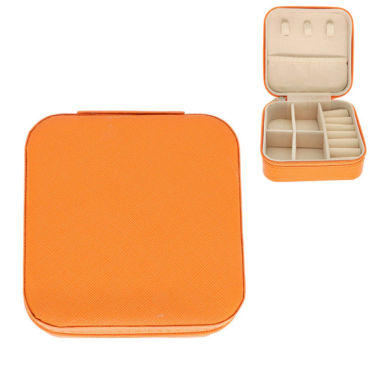 Monochromatic Pu Leather Jewelry Box : Orange