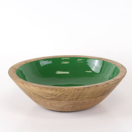 Hogan Serving Bowl   Natural/Green   9.75x3.25