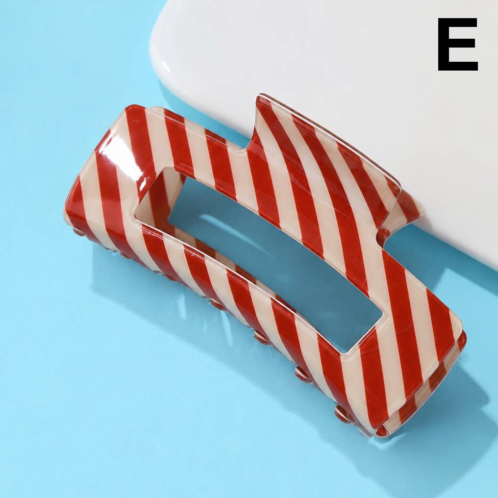 Holiday & Christmas Tree Stripe Hair Claw Clips | E