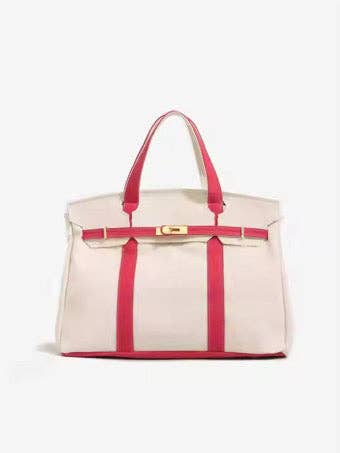 The Weekender Distressed Tote: Red