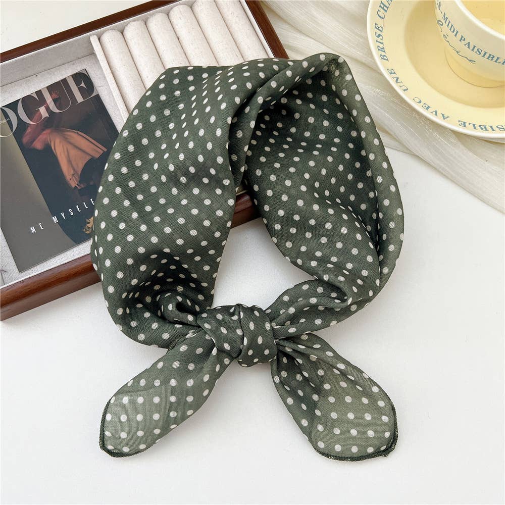 Paisley Polka Dot Mini Bandana Scarf: Color_03 / M