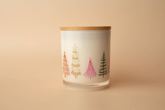 Festive Tree Wrap Soy Candle: Balsam & Cedar