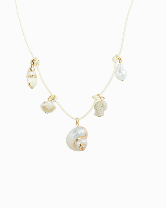 Beach Mode Mineral Coast Charm Necklace: Ivory