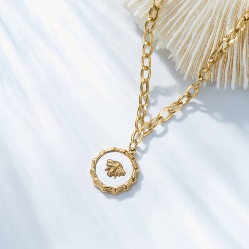 18k Stainless Steel Tarnish Free Bee Necklace | Gold