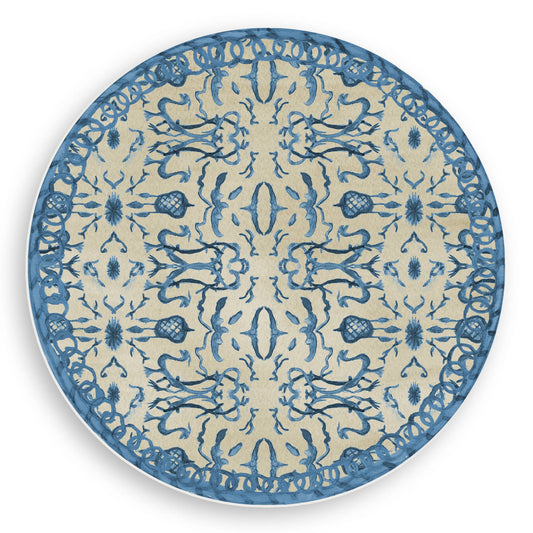 Blue & Tan Chinoiserie Reversible Vinyl Placemat