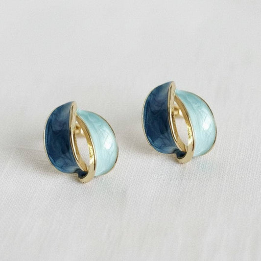Gold Plated Geometric Cross Stud Earrings