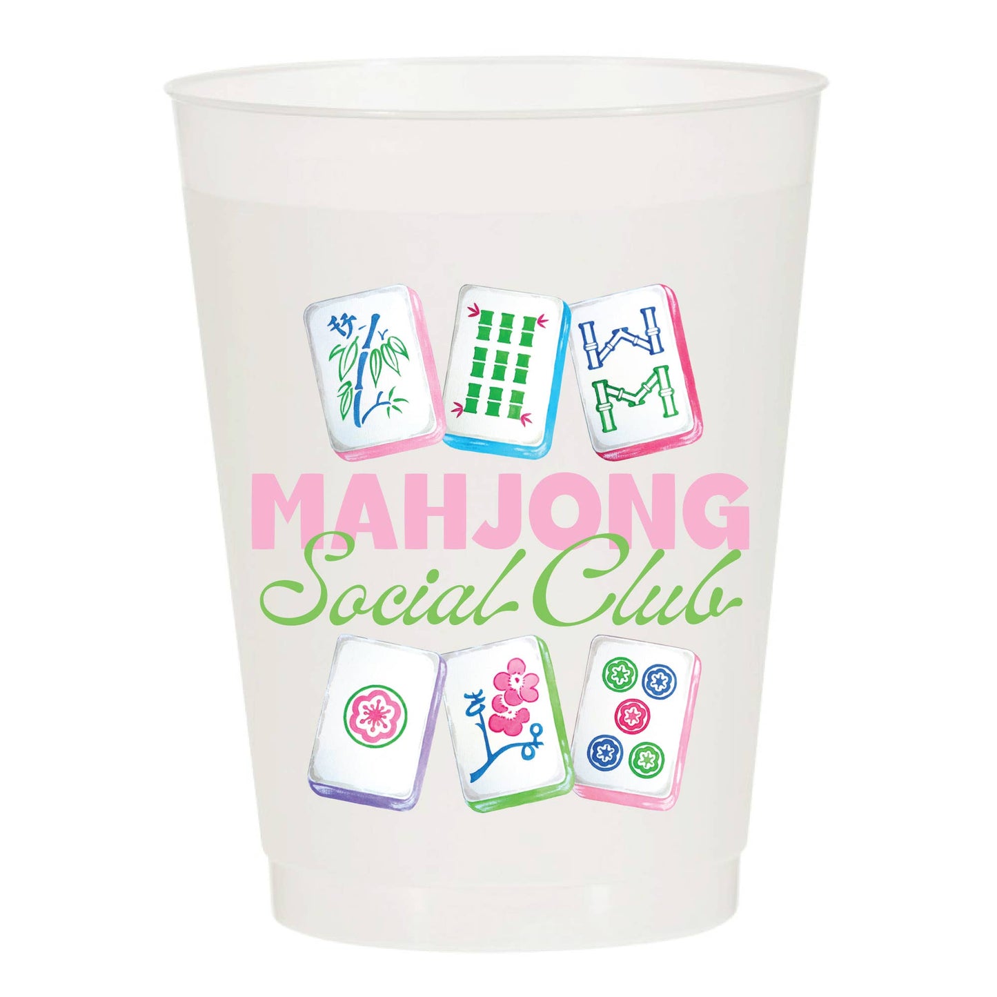 Mahjong Social Club Frosted Cups - Mahjong : Pack of 10