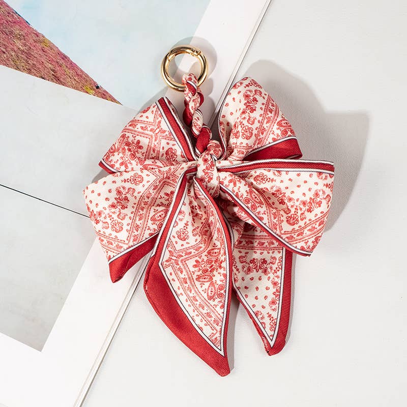 Chic Bow-Shaped Scarf Keychain Bag Accessory: Color_11