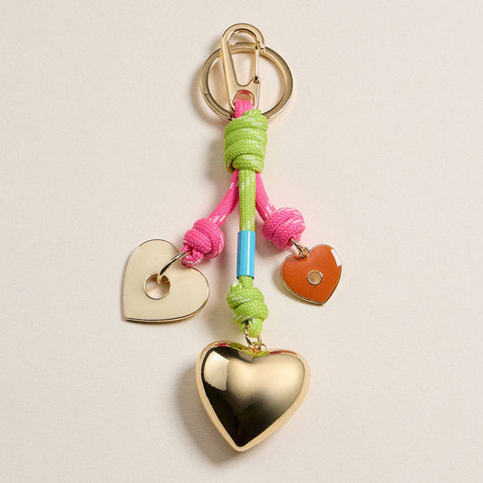 Enamel Heart Charm Keychain with Neon Rope: MT / ONE