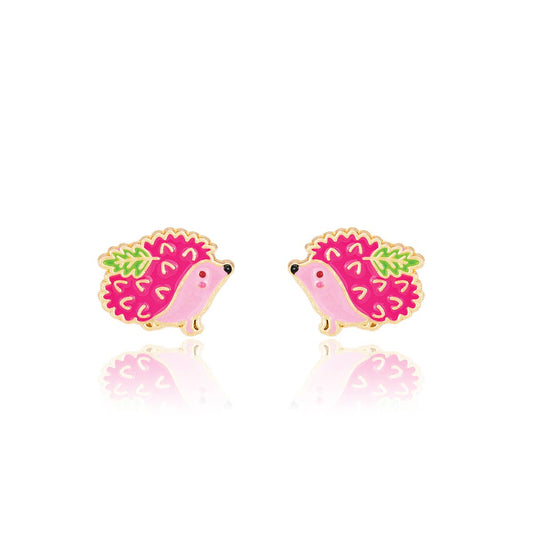 Prickly Pink Hedgehog Cutie Stud Earrings