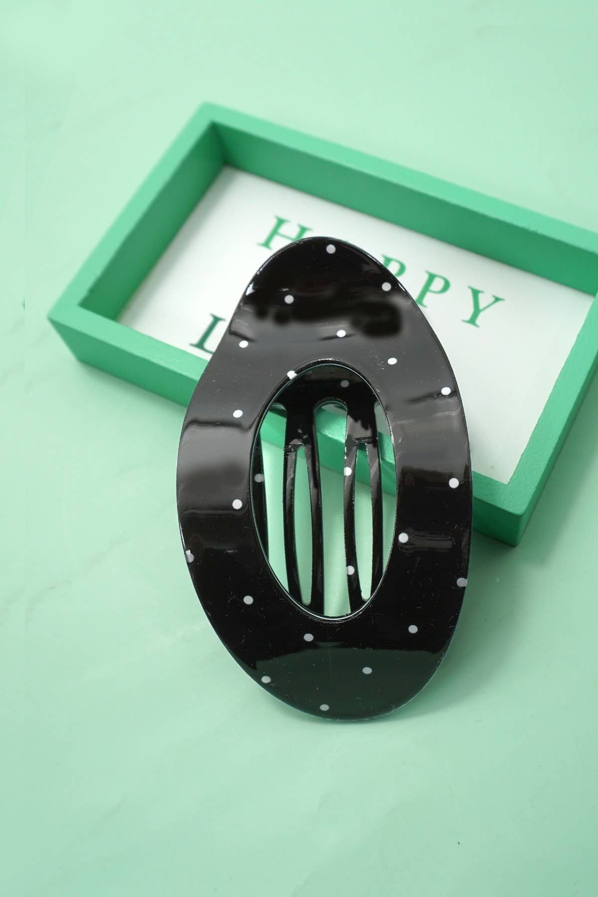 Jumbo Lay Flat Oval Hair Claw Clips Secure Styling | Black