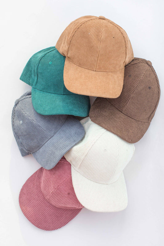 Corduroy Cap Baseball Hat: BROWN