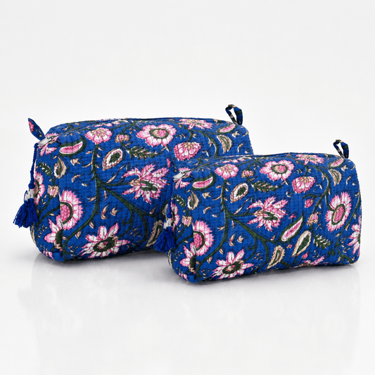 Cotton Block Print Pouch
