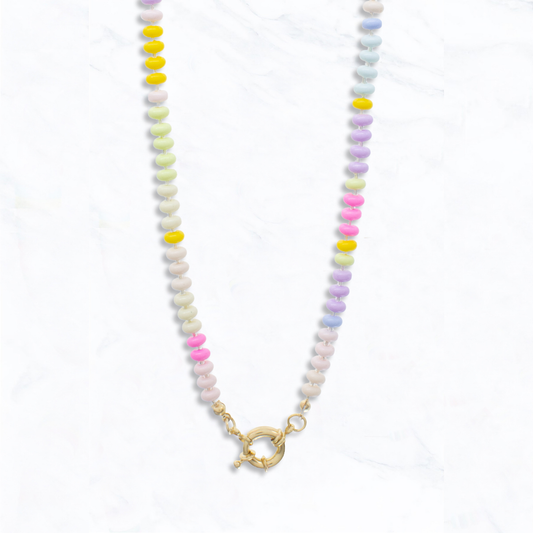 Pastel Candy Beaded Necklace With Toggle Clasp