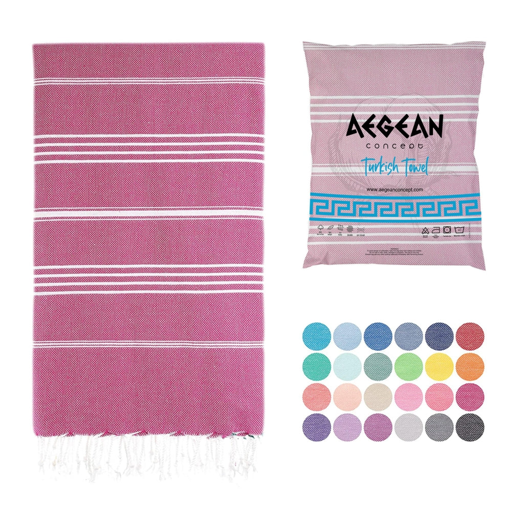 Turkish Beach Towel, Oversized, Quick-Dry: Fuchsia