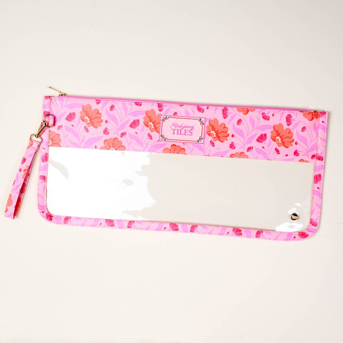 Mahjong Tile Keeper Pouch–Poppin' Petals Hot Pink