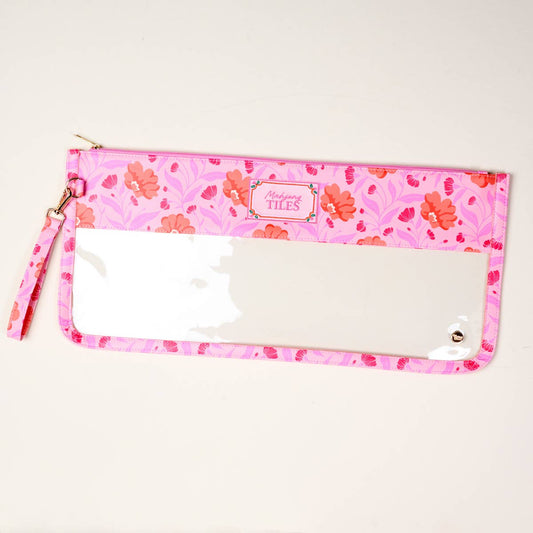 Mahjong Tile Keeper Pouch–Poppin' Petals Hot Pink