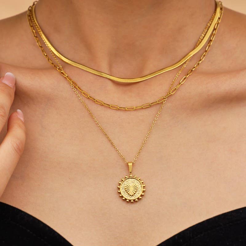 18k Stainless Steel Non-Tarnish  Layered Necklace | Gold