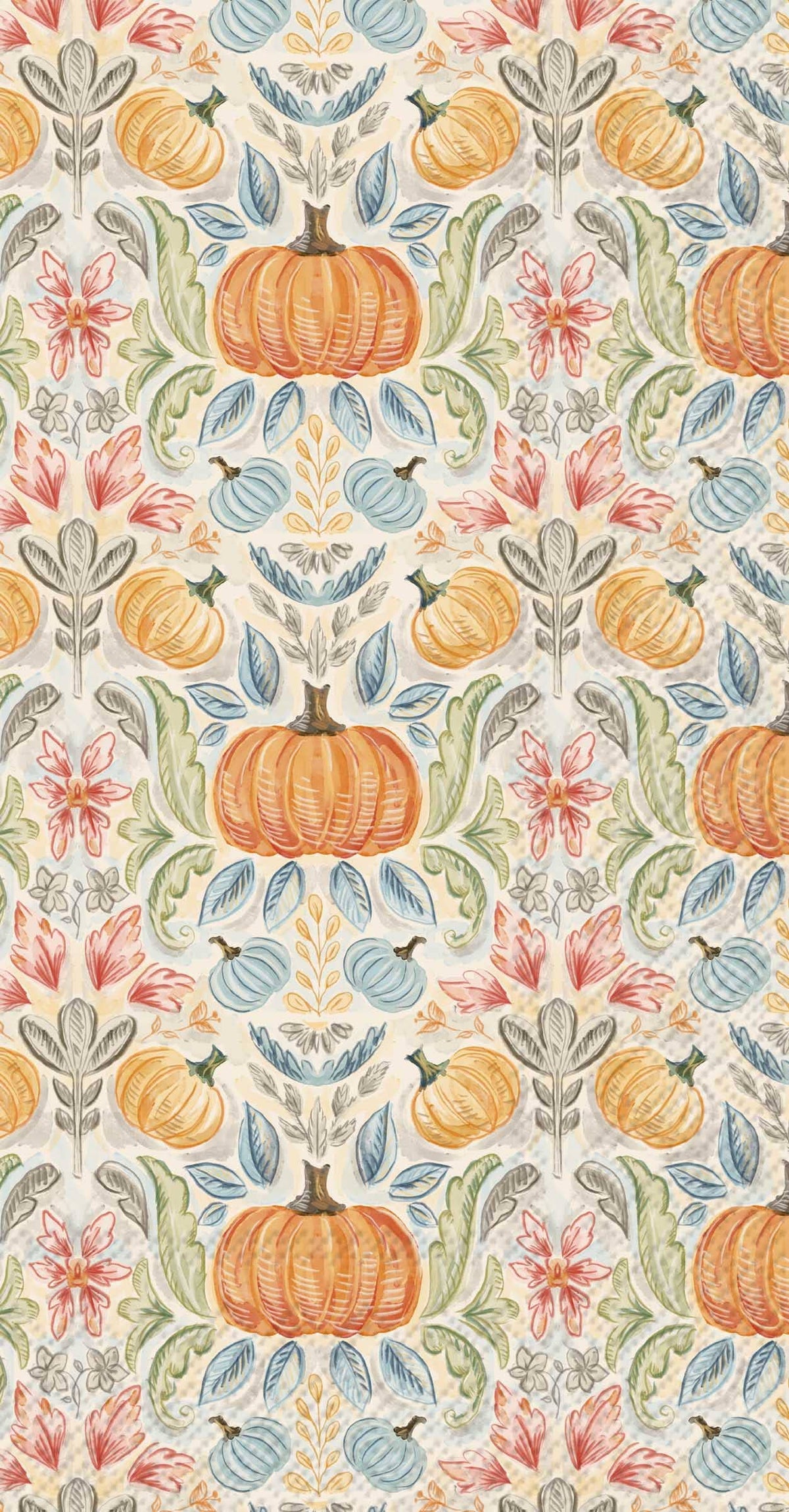 Fall Toile Pumpkins Paper Guest Towels