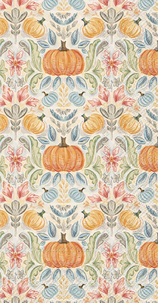 Fall Toile Pumpkins Paper Guest Towels