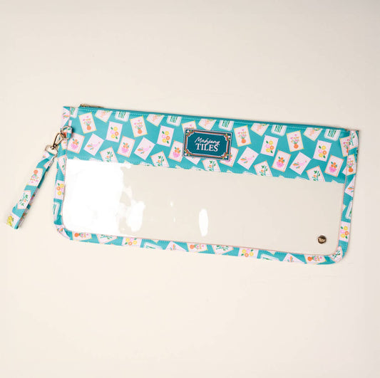 Mahjong Tile Keeper Pouch–It's Mahj Time Teal