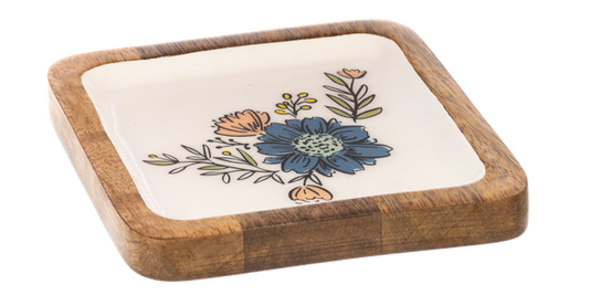 Square Colorful Flower Tidbit Tray- Tray 2
