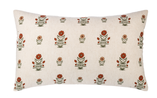 Floral Pattern Lumbar Pillow