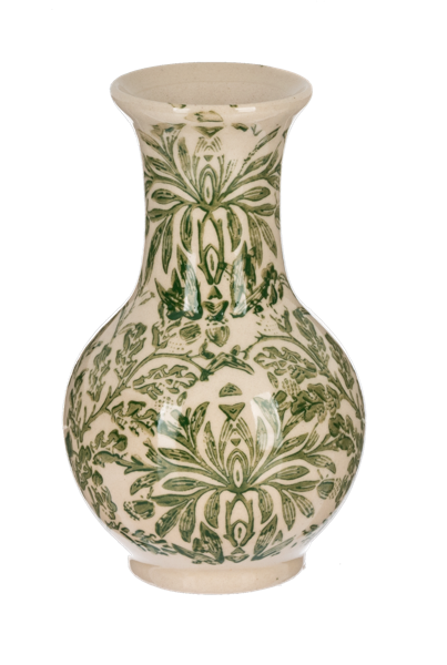 Green Botanical Pattern Vase- Vase 1