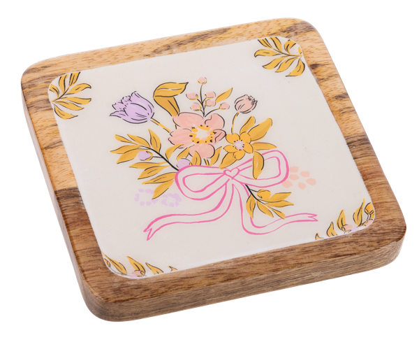 Square Floral Tidbit Tray-Tray 4
