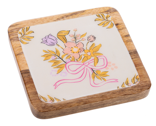Square Floral Tidbit Tray-Tray 4