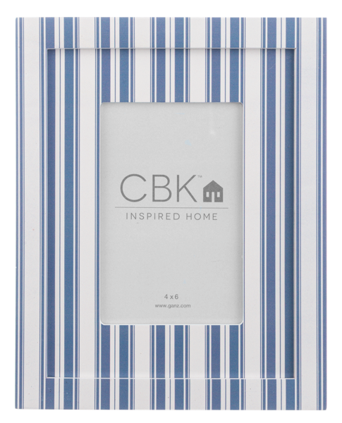 Blue Floral Toile & Stripe 4x6 Frame- Stripes
