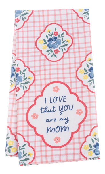 Mom This is Your Reminder & Flower Pattern Tea Towel - Towel 1