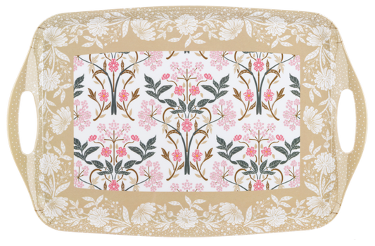 Green Floral Serving Tray