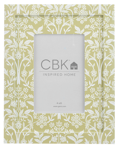 Black & Green Floral 4x6 Frame-Green