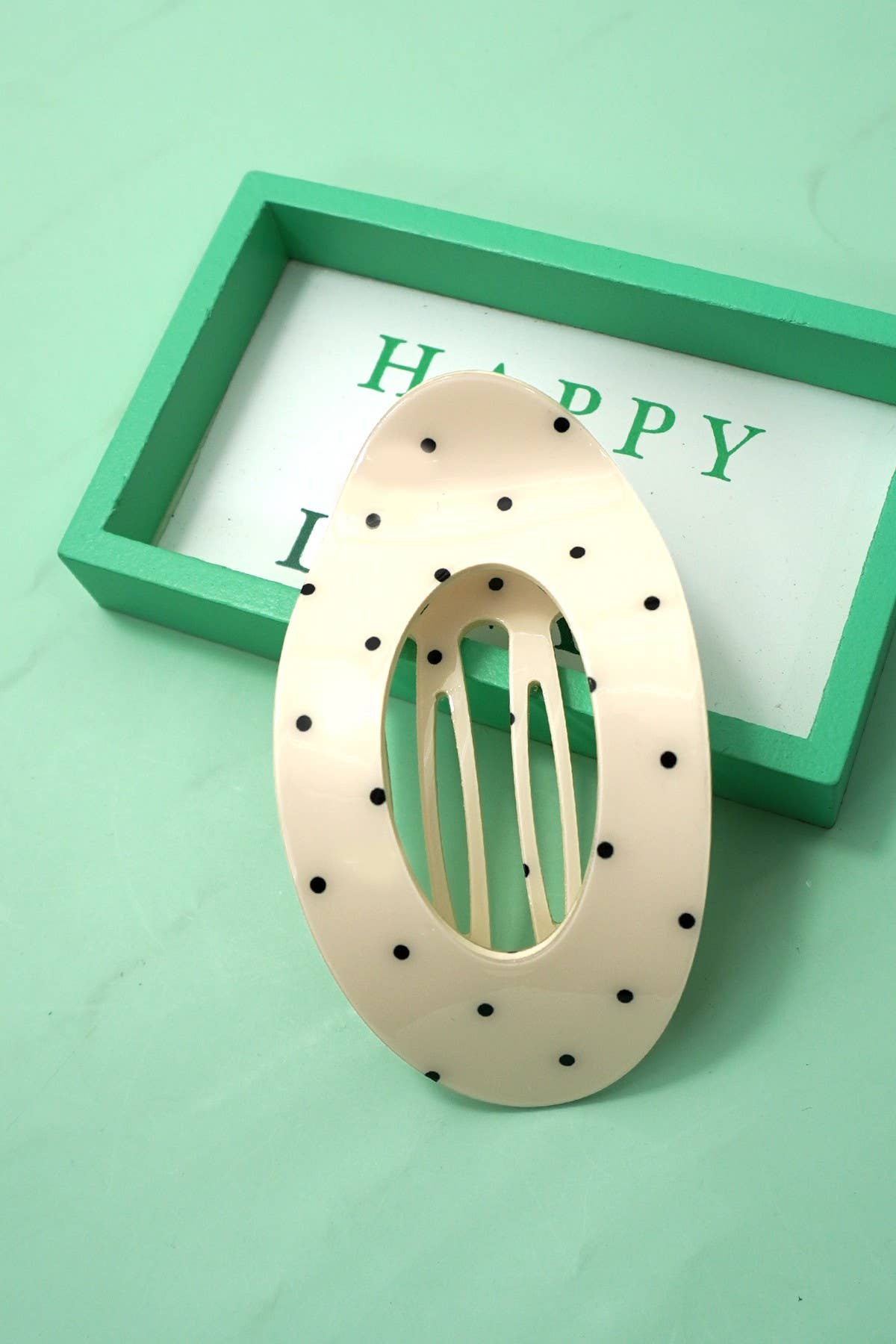 Jumbo Lay Flat Oval Hair Claw Clips Secure Styling | Off White