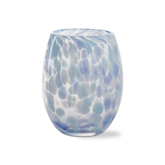 Confetti Stemless Wine Glass Light Blue Glass Everyday